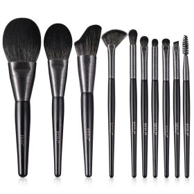 High-quality Makeup Brushes With Wooden Handles, Premium Natural 10pcs Makeup Brushes. (Option: MC10)