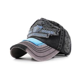 Wash and make old sun protection baseball cap (Option: Black-58cm)