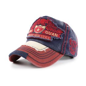 Wash and make old sun protection baseball cap (Option: Red-60cm)