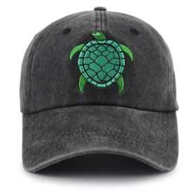 Sea Turtle Hat For Women Men, Funny Adjustable Embroidered Wild Animals Baseball Cap (Option: Grey)