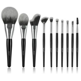 Beli 10pcs Professional Makeup Brush Set New Design Brushed Tube Makeup Brushes (Option: MD10)