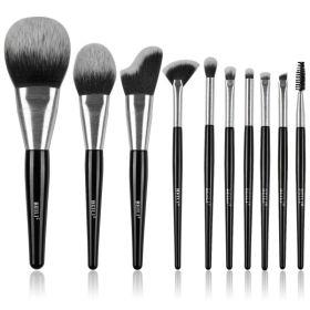 Beli 10pcs Professional Makeup Brush Set New Design Brushed Tube Makeup Brushes (Option: MB10)