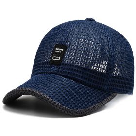 Big Eaves Summer Men's Outdoor Sunshade Sports Quick-drying Breathable Baseball Cap (Option: Blue-B-One size)