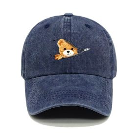 Cotton Retro Washed Sun Outdoor Fishing Hat (Option: Navy Blue-M)