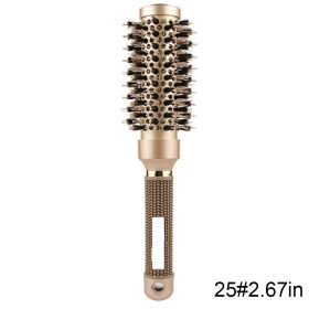 Round Brush For Blow Drying; Nano Thermal Ceramic & Ionic Tech Hair Brush With Boar Bristles; Professional Round Barrel Brush For Styling; Curlin (size: 25#1.25in)