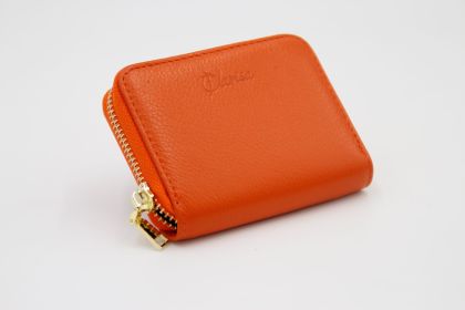 Secure My Clarisa - Leather Card Holder Wallet (Color: orange)